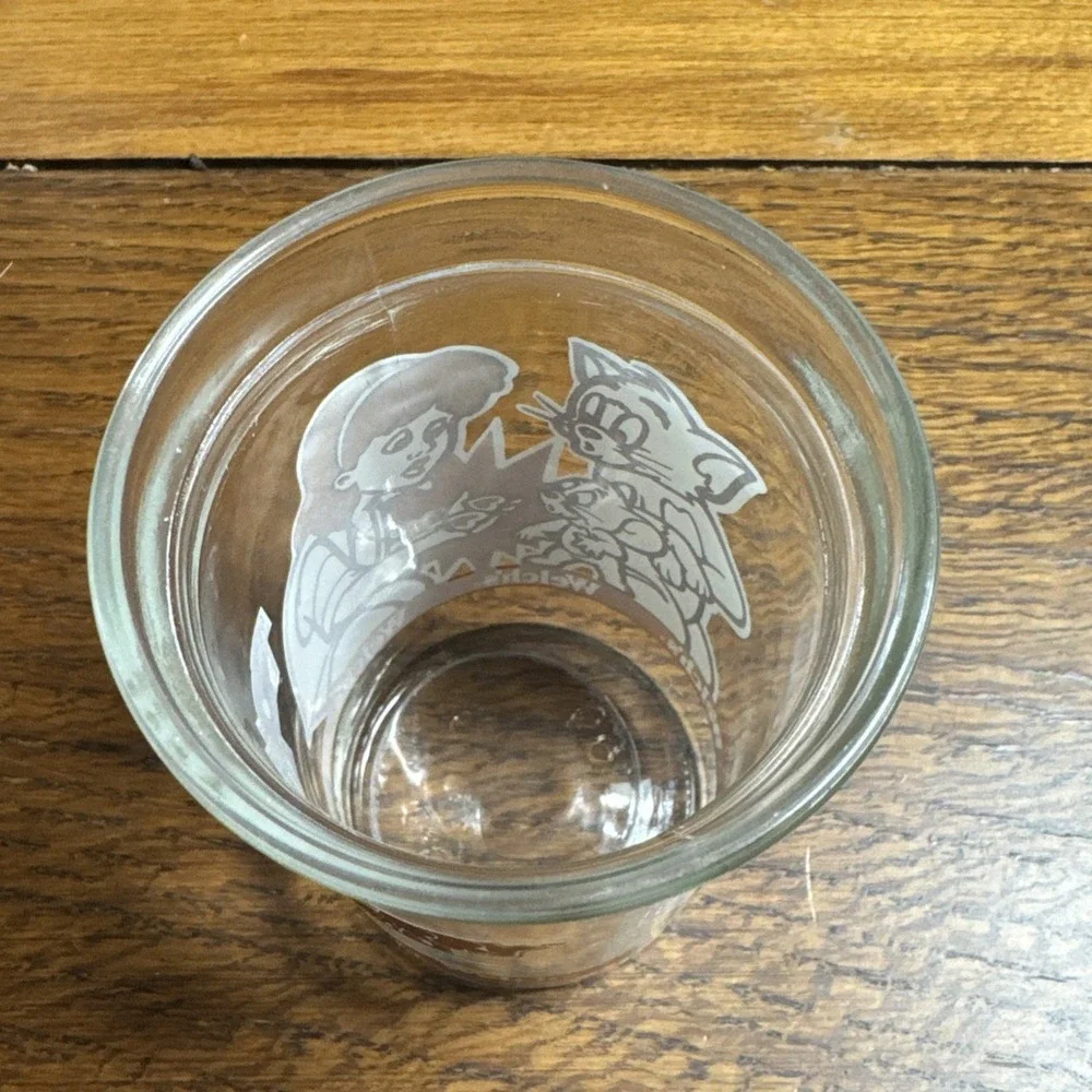 Vintage Welch's Tom and Jerry The Movie Jelly‎ Jar Juice Glass Cup 1993